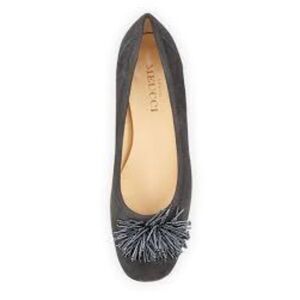 Sesto Meucci Sz. 7.5 Narrow Navy Flynn Beaded Suede Pump